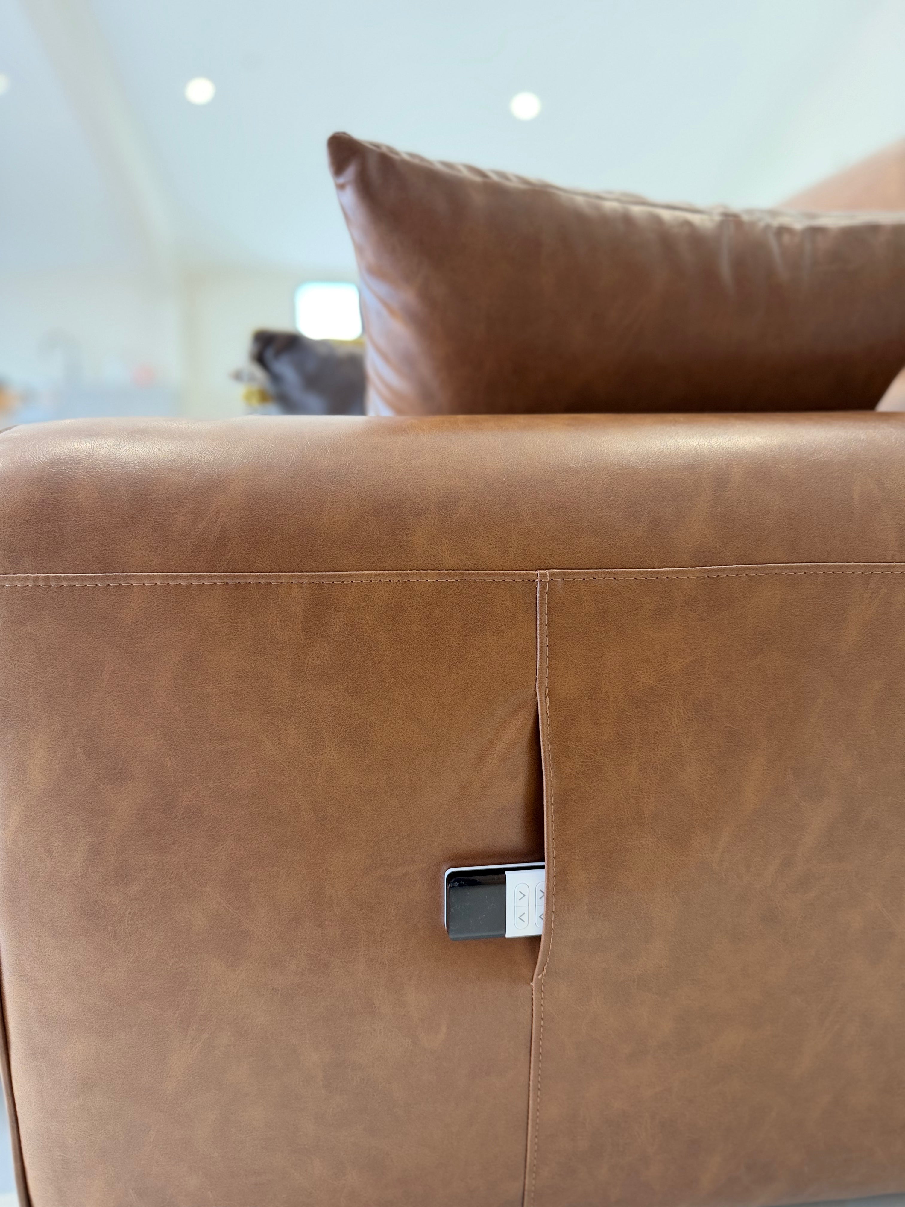 Conway Electric Sofa Brown 3 Seater