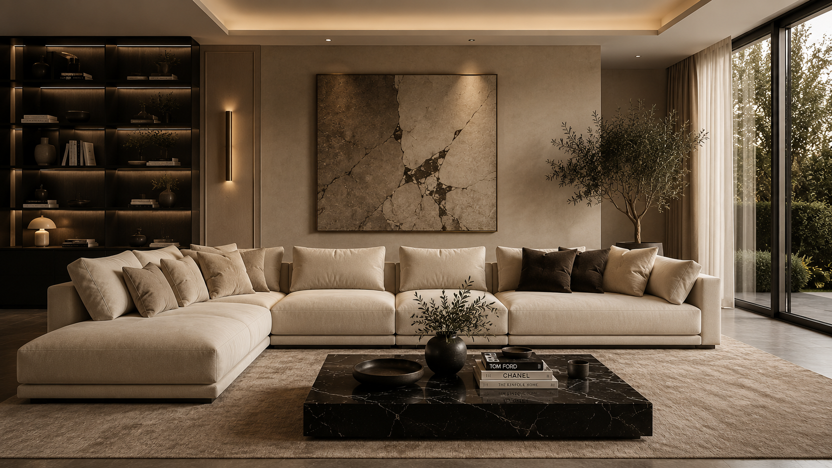 Modern grey corner sofa in a bright UK living room - Premium Sofa UK