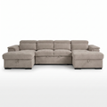 Alaya U-Shape Biege Sofabed