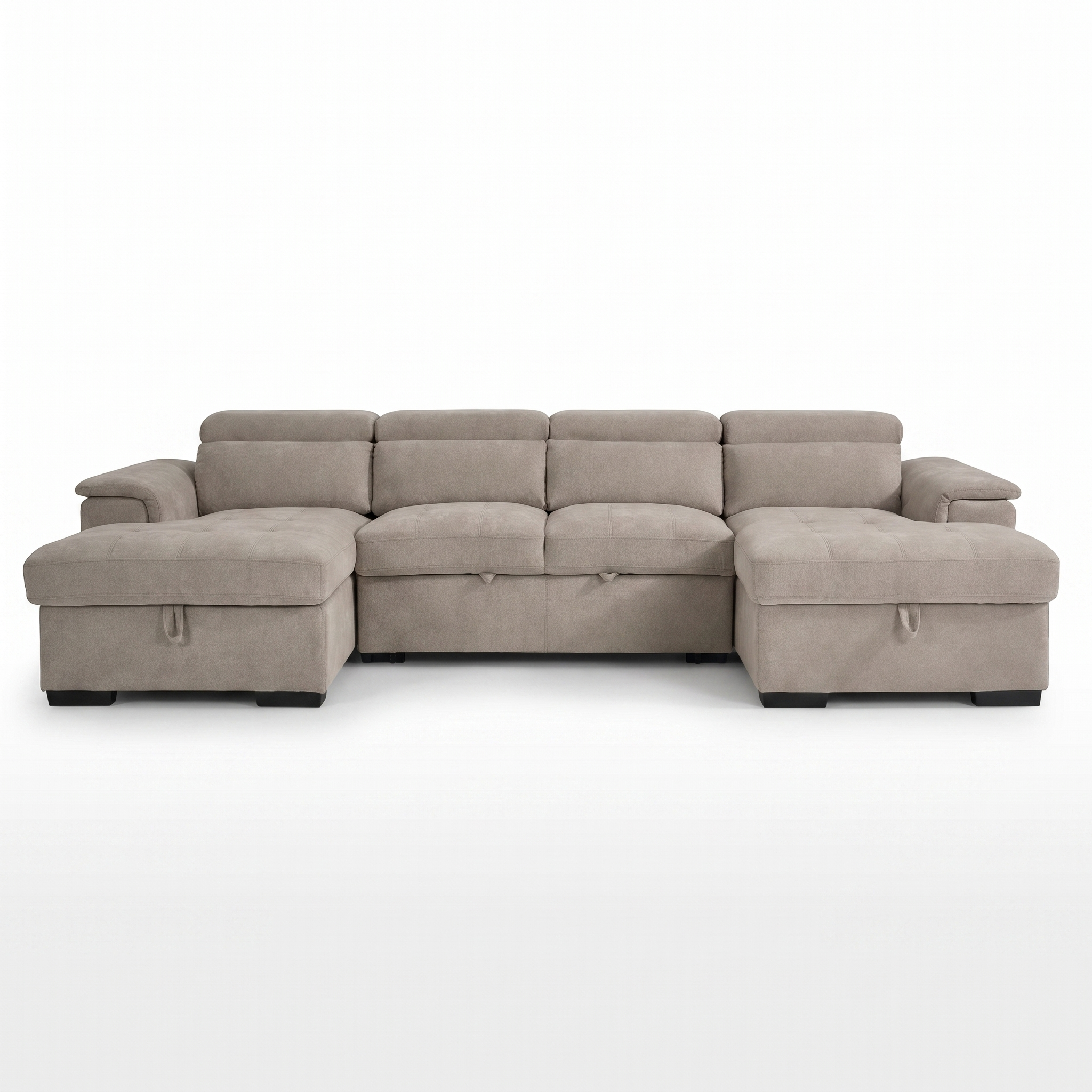 Alaya U-Shape Biege Sofabed