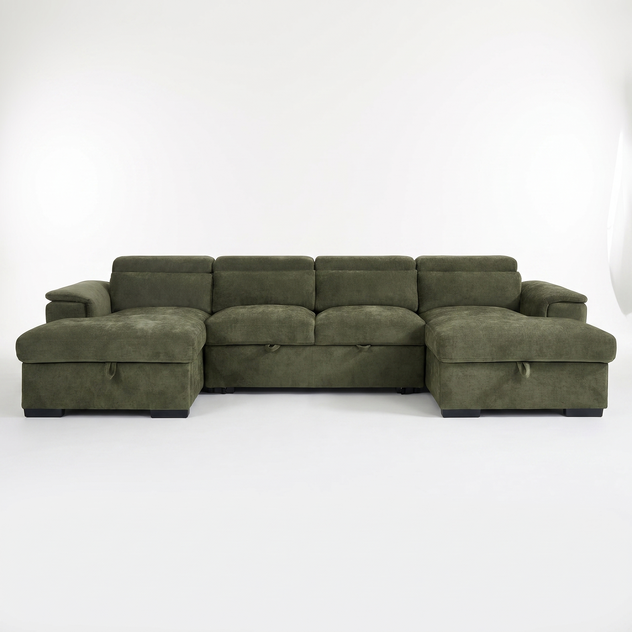 Alaya Sofabed Green U Shape Corner