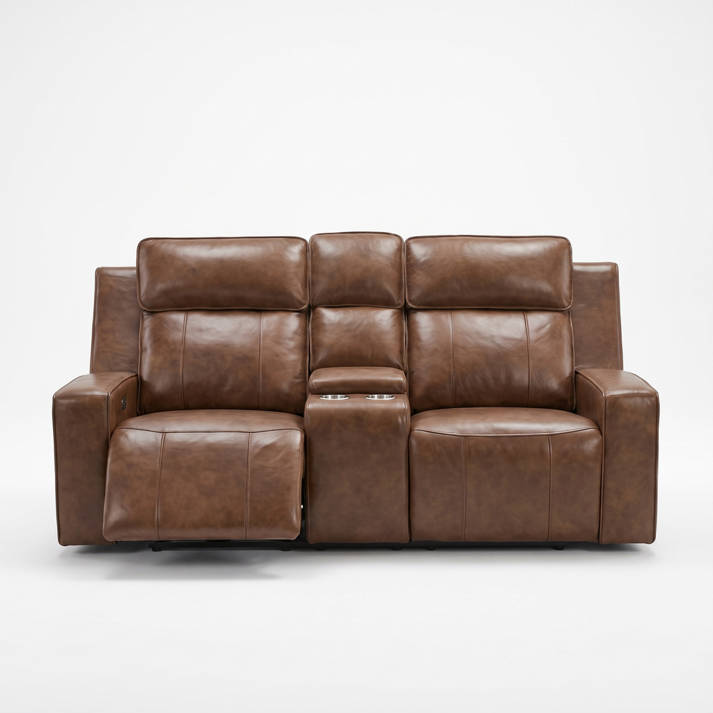 Barcelona Electric Recliner Sofa Brown 2 Seater