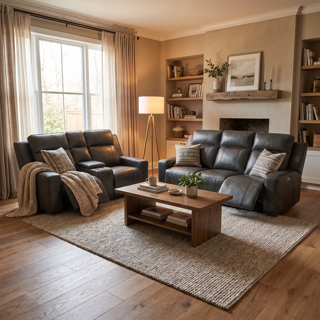 Barcelona Electric Recliner Sofa Grey 3+2 Set