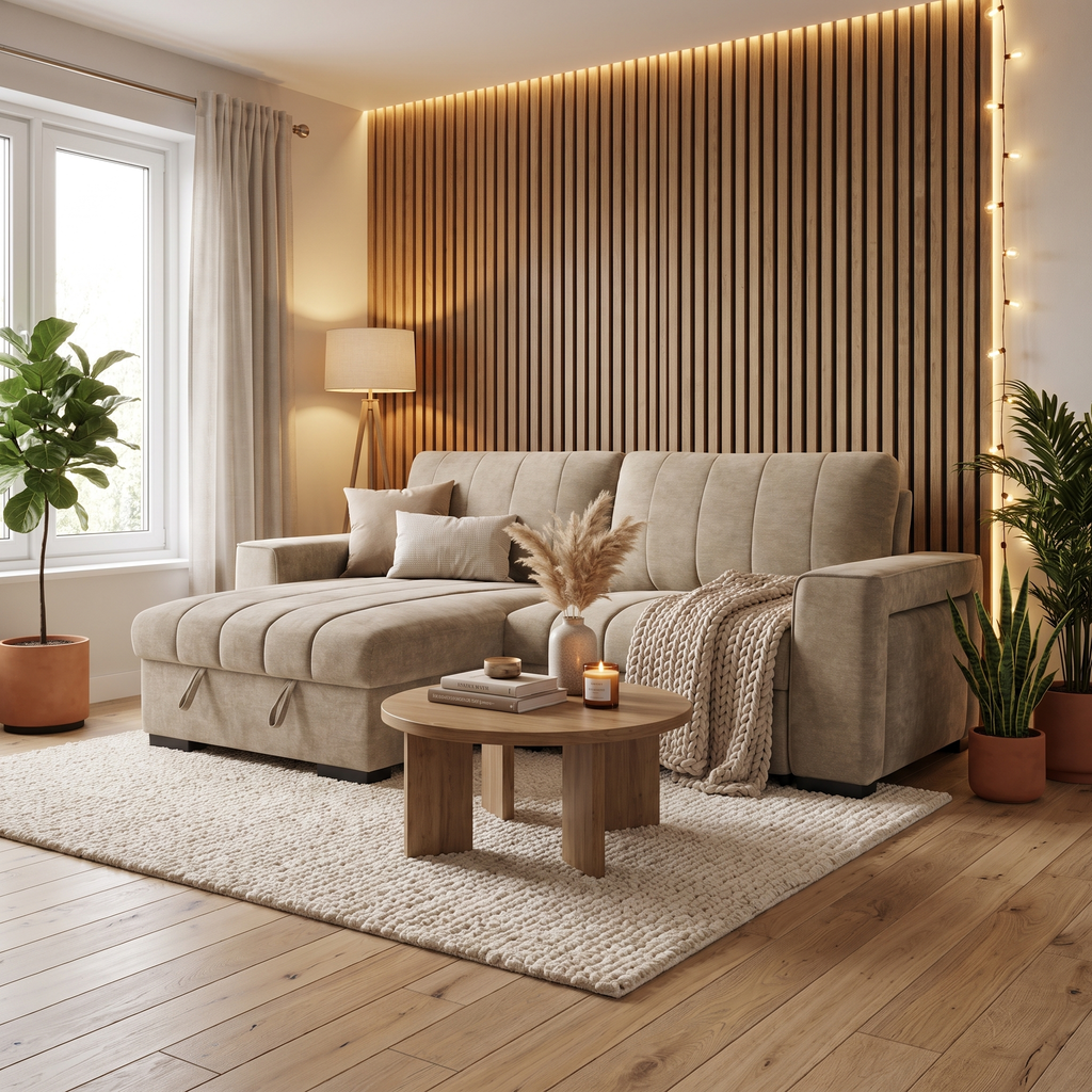 Franklin Sofabed Beige Universal Corner