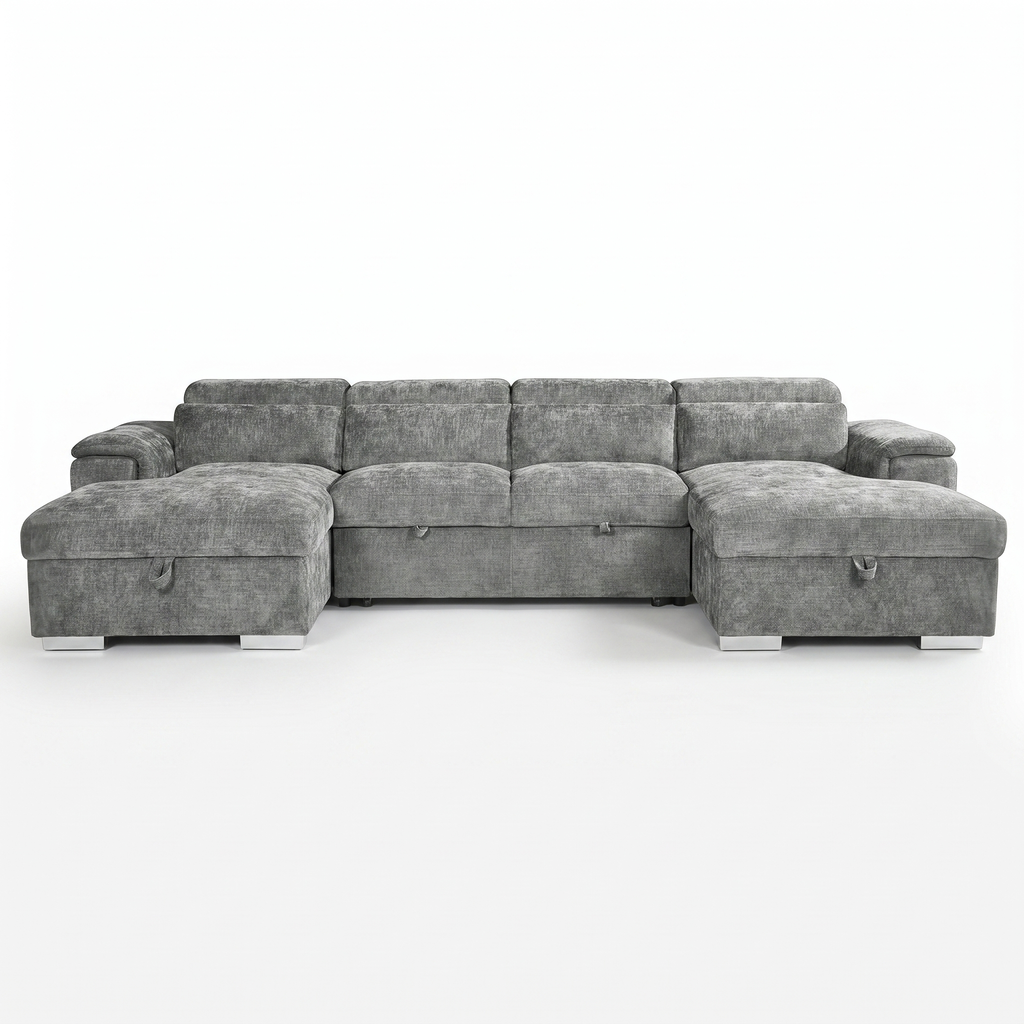 Alaya Sofabed Grey U Shape Corne