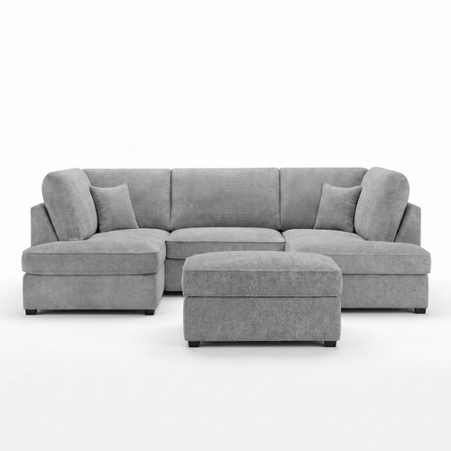 Carnaby Sofa Boucle U Shape Corner - Grey
