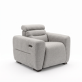 Tokyo Electric Recliner Armchair in Grey boucle fabric