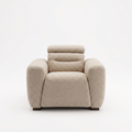 Tokyo Electric Recliner Armchair in Beige boucle fabric