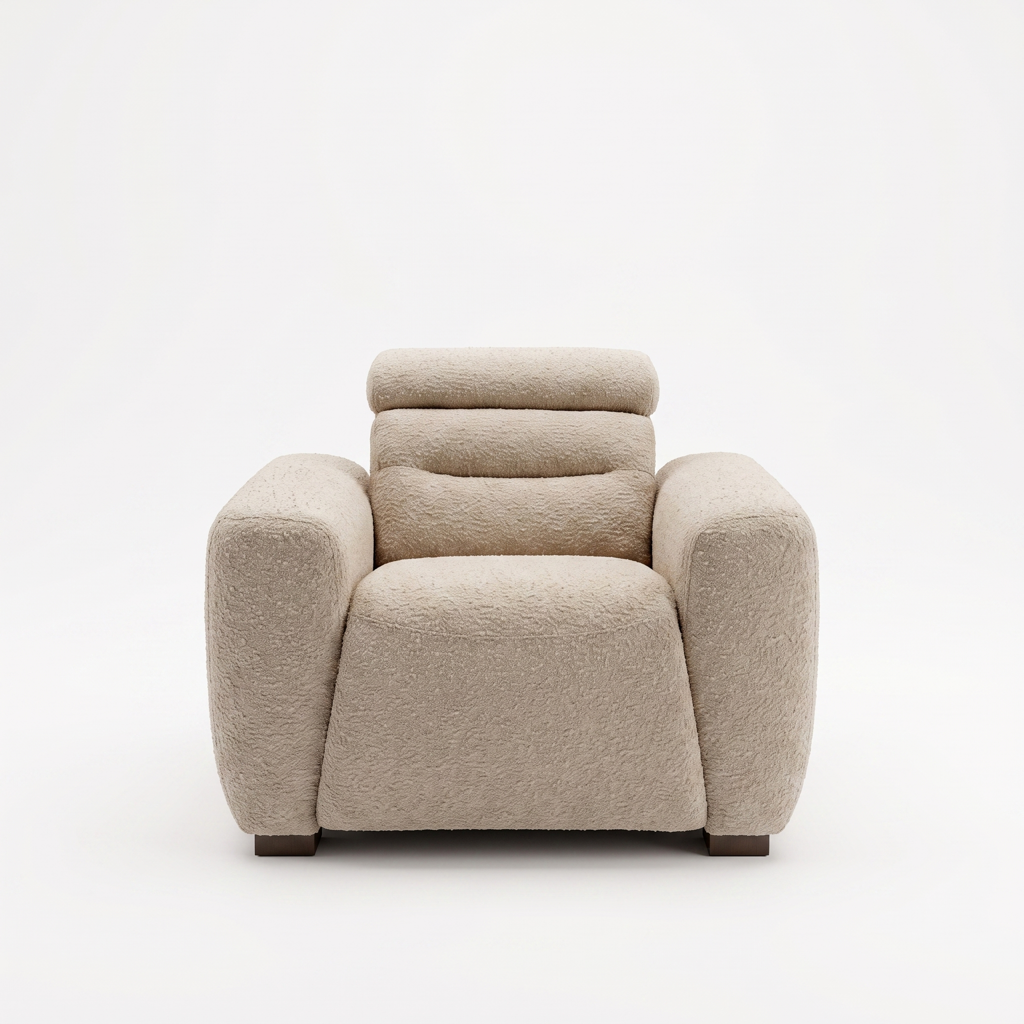 Tokyo Electric Recliner Armchair in Beige boucle fabric