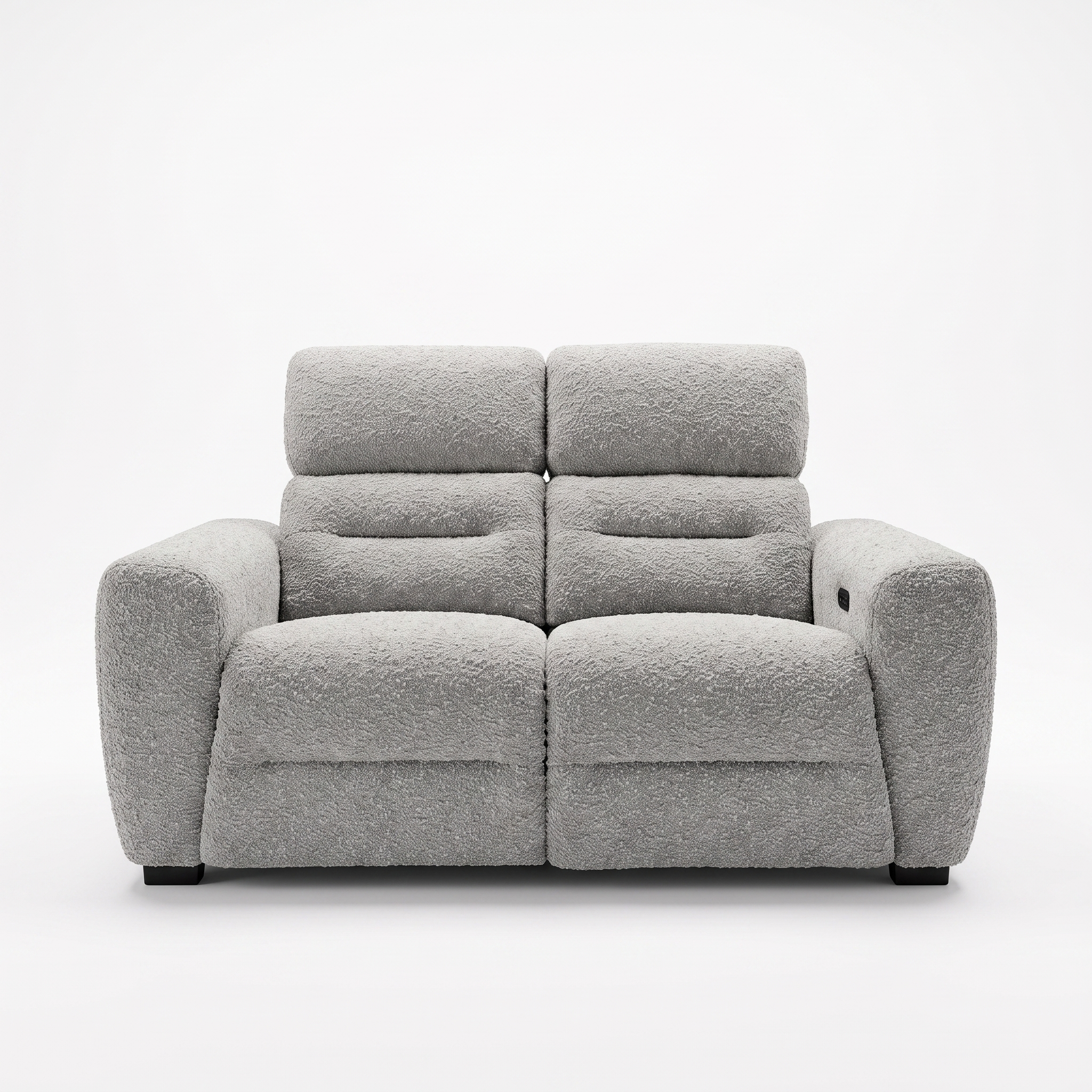 Tokyo Electric Recliner 2 Seater in Grey boucle fabric