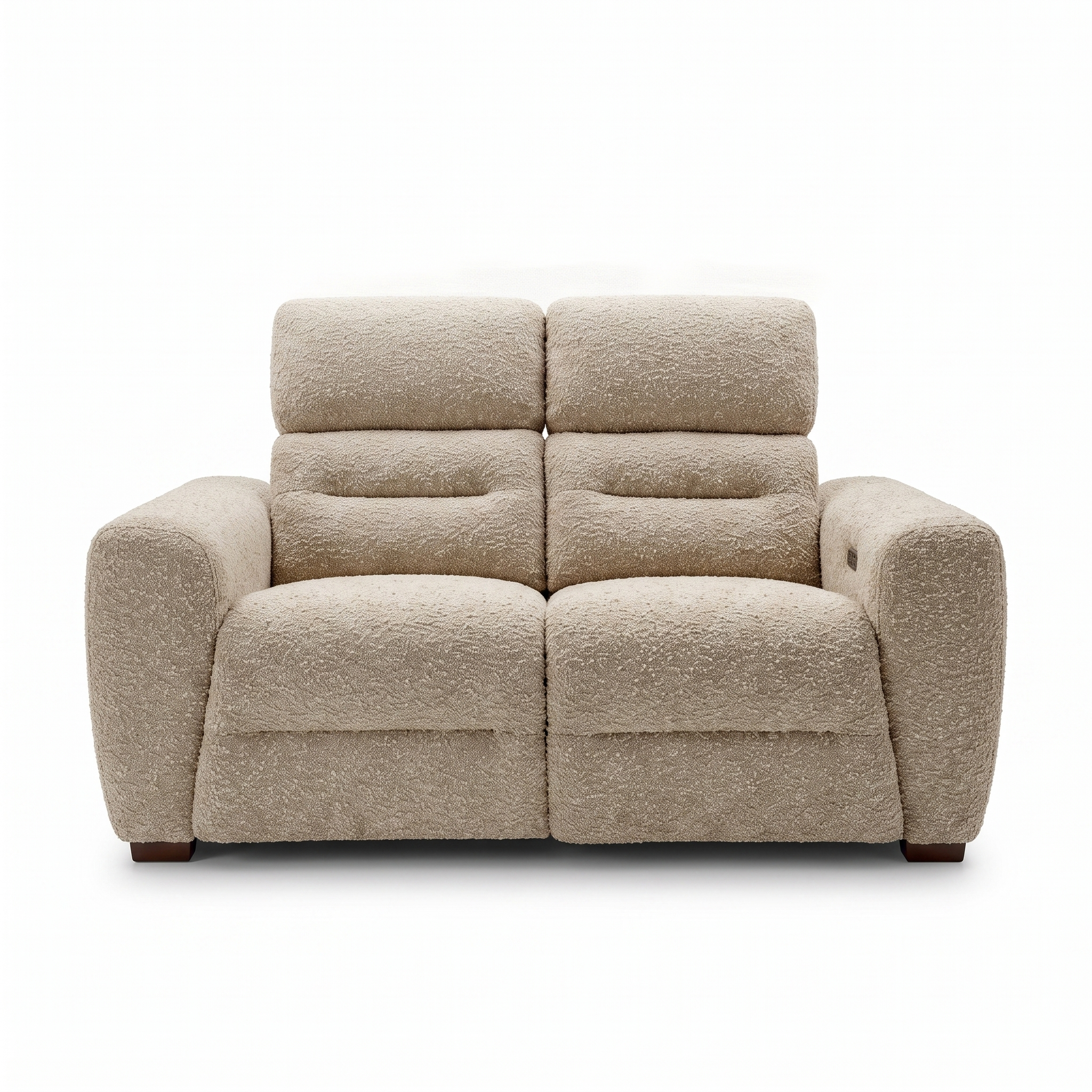 Tokyo Electric Recliner 2 Seater in Beige boucle fabric