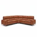 Arizona Electric Recliner Large Corner Sofa in Tan leather