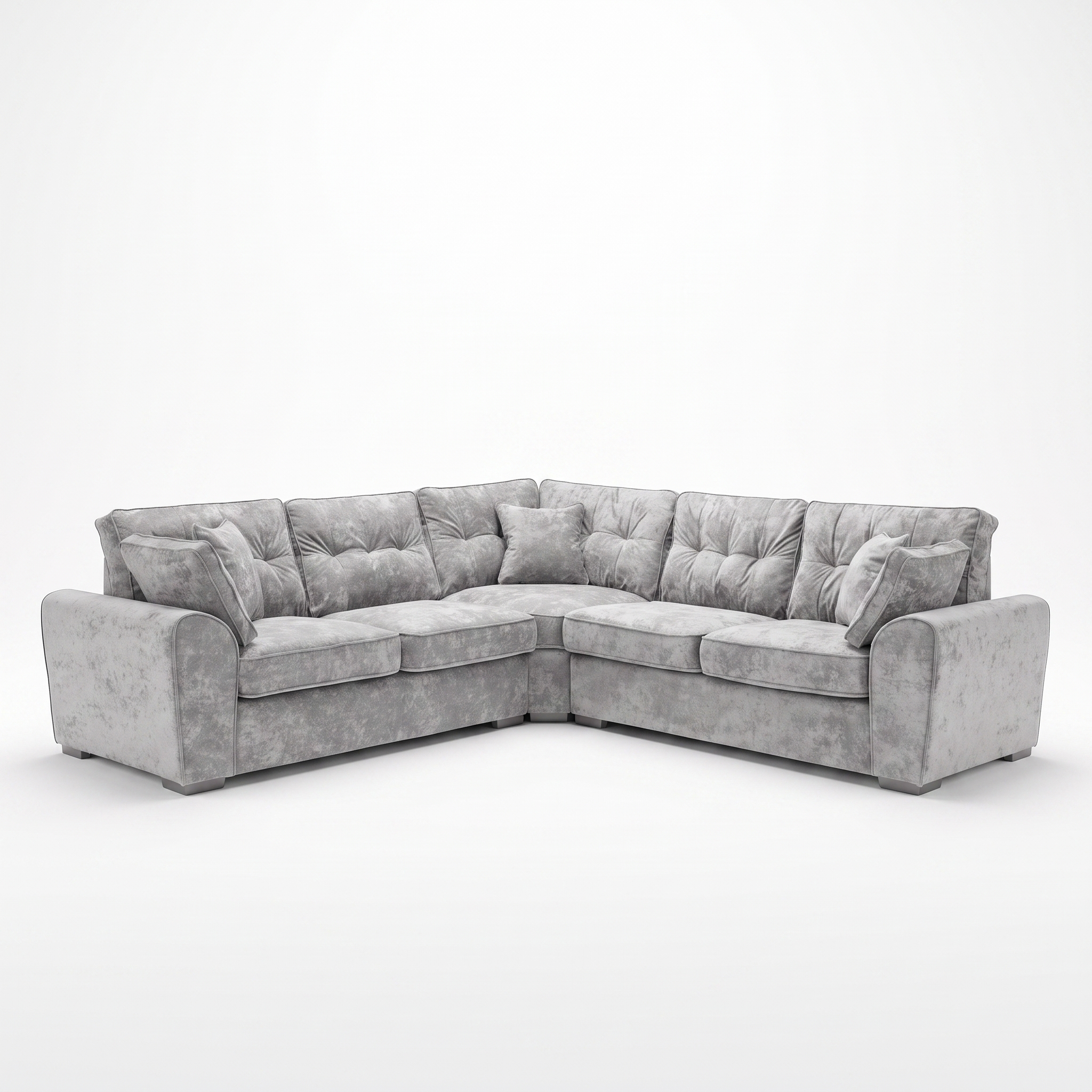 Maxwell Large Corner Sofa in Grey velvet