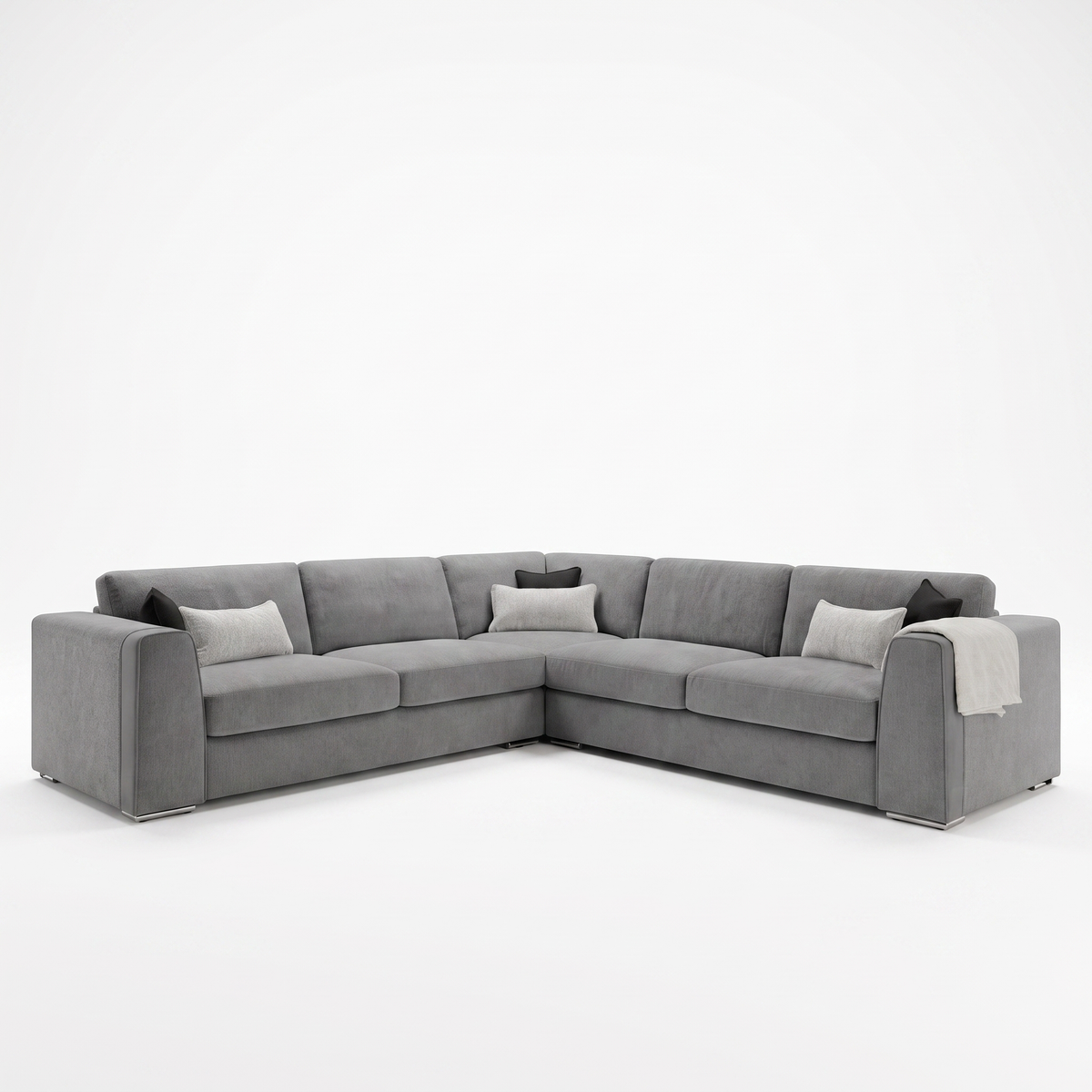 Naples Large Corner Sofa - Grey